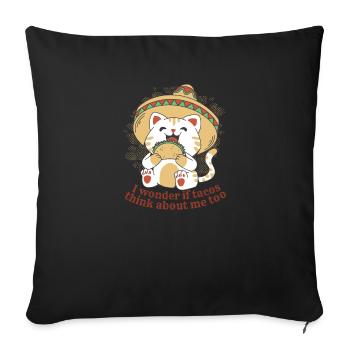 Les tacos pensent aussi à moi la cuisine mexicaine - Housse de coussin décorative 45 x 45 cm - noir - Devant