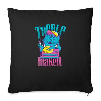 Diskant Maker DJ Desk Music MC Casque - Housse de coussin décorative 45 x 45 cm - noir - Devant