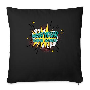 Lavez-vous les mains savon propre - Housse de coussin décorative 45 x 45 cm - noir - Devant