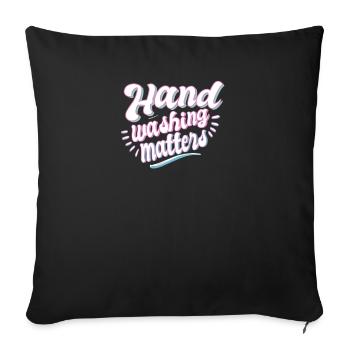 Hand wash measures clean soap health body - Sofa pillowcase 17,3'' x 17,3'' (45 x 45 cm) - black - Front