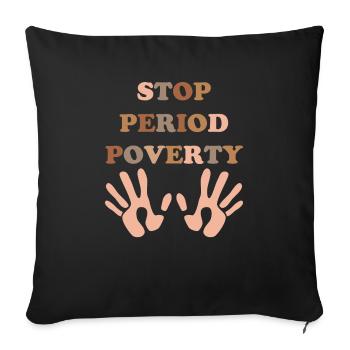Stop Time Poverty People Say No Misery - Sofa pillowcase 17,3'' x 17,3'' (45 x 45 cm) - black - Front
