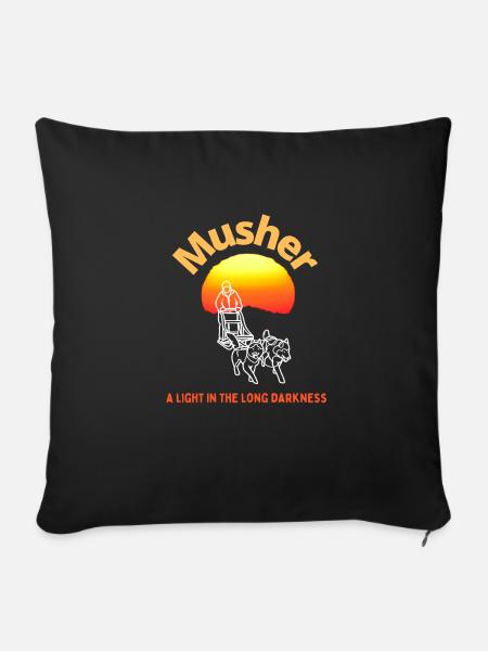 Musher Hundeschlitten - Sofakissenbezug 45 x 45 cm - Schwarz