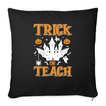 Douce ou aigre Halloween Citrouille Sorcière Chauve-souris - Housse de coussin décorative 45 x 45 cm - noir - Devant