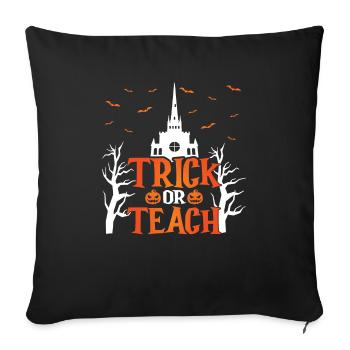 Chauves-souris citrouilles d’Halloween aigres-douces ou aigres - Housse de coussin décorative 45 x 45 cm - noir - Devant