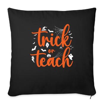 Chauves-souris citrouilles d’Halloween aigres-douces ou aigres - Housse de coussin décorative 45 x 45 cm - noir - Devant