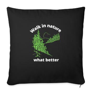 Randonnée dans la nature - Housse de coussin décorative 45 x 45 cm - noir - Devant