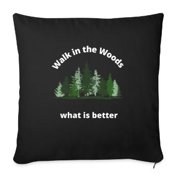 Hiking in the forest - Sofa pillowcase 17,3'' x 17,3'' (45 x 45 cm) - black - Front