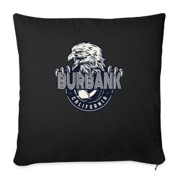 Burbank California Eagle Beliebtes Platz-Fußball - Sofakissenbezug 45 x 45 cm - Schwarz - Vorne