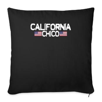 Chico California Walking Tour Flag Popular City - Sofa pillowcase 17,3'' x 17,3'' (45 x 45 cm) - black - Front