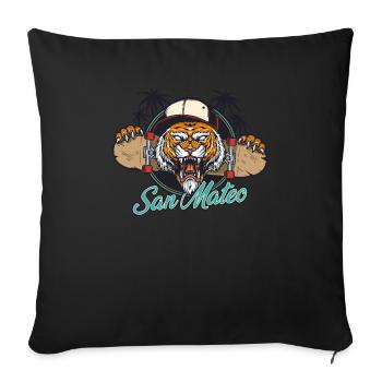 San Mateo California USA Palm Trees Skate Beach - Sofakissenbezug 45 x 45 cm - Schwarz - Vorne