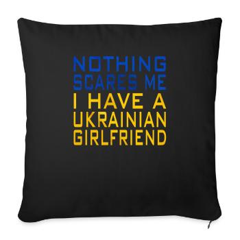 I have a Ukrainian girlfriend Ukrainian - Sofa pillowcase 17,3'' x 17,3'' (45 x 45 cm) - black - Front