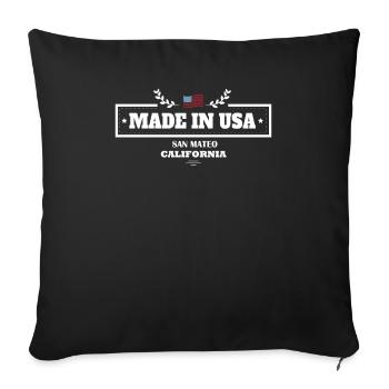 San Mateo California In Den USA Flaggen Amerika - Sofakissenbezug 45 x 45 cm - Schwarz - Vorne