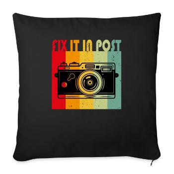 Corrigez-le dans Post Camera Blogger Photographer - Housse de coussin décorative 45 x 45 cm - noir - Devant