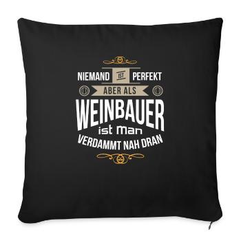 Weinbauer Winzer Winzermeister perfekt - Sofakissenbezug 45 x 45 cm - Schwarz - Vorne