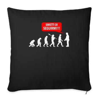 Écoutez-moi pour suivre la revue Australopithecines - Housse de coussin décorative 45 x 45 cm - noir - Devant