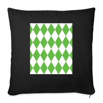 Rhombus White Green Costume Halloween Suit - Sofa pillowcase 17,3'' x 17,3'' (45 x 45 cm) - black - Front