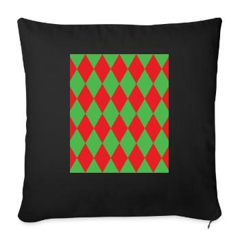 Rhombus Red Green Costume Halloween Suit - Sofa pillowcase 17,3'' x 17,3'' (45 x 45 cm) - black - Front