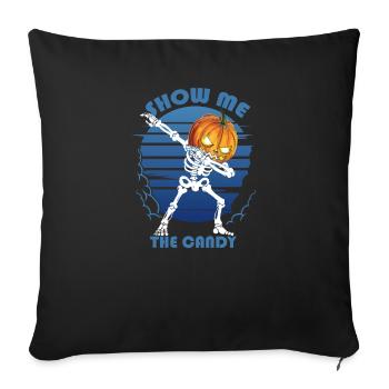 Show Me The Candy Pumpkin Skeleton Dance - Sofa pillowcase 17,3'' x 17,3'' (45 x 45 cm) - black - Front