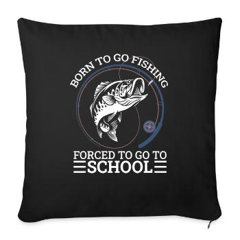 Fishing Angler Fishing Rod - Sofa pillowcase 17,3'' x 17,3'' (45 x 45 cm) - black - Front