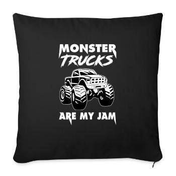 Les monster trucks sont ma confiture - Housse de coussin décorative 45 x 45 cm - noir - Devant