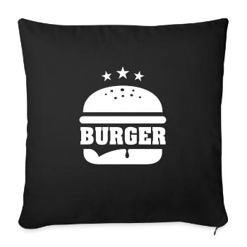 Clean vintage inspired one color Burger design - Sofa pillowcase 17,3'' x 17,3'' (45 x 45 cm) - black - Front