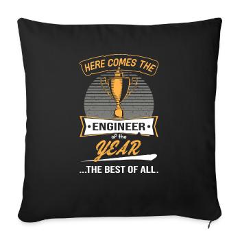 Trophy Cup for Ingineur of the Year - Sofa pillowcase 17,3'' x 17,3'' (45 x 45 cm) - black - Front