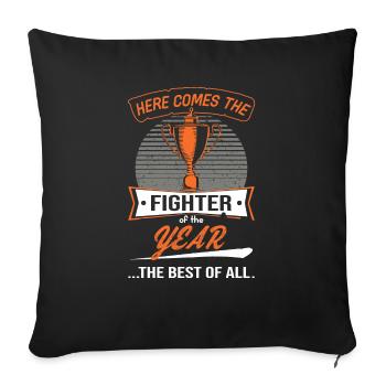 Trophy Cup for Fighter of the Year - Sofa pillowcase 17,3'' x 17,3'' (45 x 45 cm) - black - Front