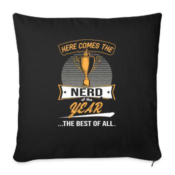 Trophy Trophy for Nerd of the Year - Sofa pillowcase 17,3'' x 17,3'' (45 x 45 cm) - black - Front