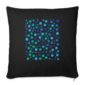 Playful Polka Dot Pattern Blue Green Circles - Sofa pillowcase 17,3'' x 17,3'' (45 x 45 cm) - black - Front