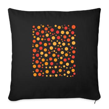 Playful Polka Dot Pattern Orange Yellow Circles - Sofa pillowcase 17,3'' x 17,3'' (45 x 45 cm) - black - Front