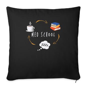 Medizinschule Kaffeebücher Schlafarzt Intern - Sofakissenbezug 45 x 45 cm - Schwarz - Vorne