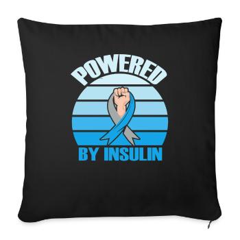 Propulsé par Insulin Diabetes Squad Disease Support - Housse de coussin décorative 45 x 45 cm - noir - Devant