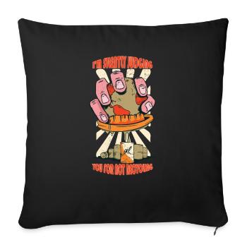 Je vous juge en silence, que vous ne faites pas la Terre - Housse de coussin décorative 45 x 45 cm - noir - Devant