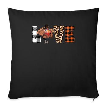 Love Turkey Holiday Glass Wine Leopard Styling - Housse de coussin décorative 45 x 45 cm - noir - Devant