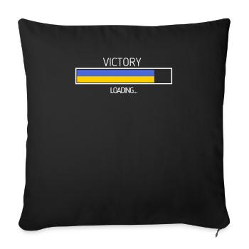 Victory Loading Ukrainische Flagge Ukraine Symbol - Sofakissenbezug 45 x 45 cm - Schwarz - Vorne