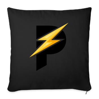 P wie Padel - Geschenk für Padelspieler - Sofakissenbezug 45 x 45 cm - Schwarz - Vorne