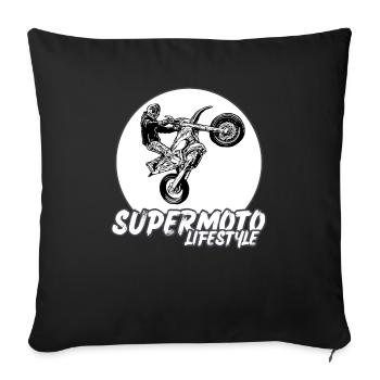 Supermoto / Supermotard / Supermoto Wheelie Biker - Sofa pillowcase 17,3'' x 17,3'' (45 x 45 cm) - black - Front