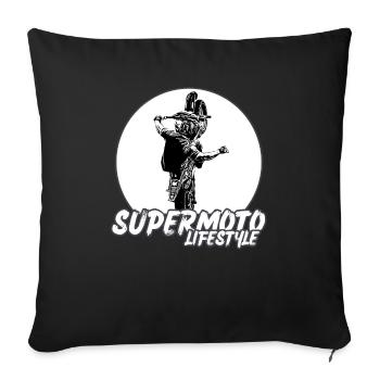 Supermoto / Supermotard / Supermoto Wheelie Biker - Sofa pillowcase 17,3'' x 17,3'' (45 x 45 cm) - black - Front