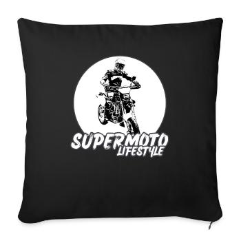 Supermoto / Supermotard / Supermoto Wheelie Biker - Sofa pillowcase 17,3'' x 17,3'' (45 x 45 cm) - black - Front