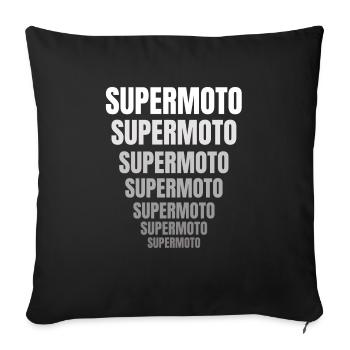 Supermotard / Supermotard / Supermotard Wheelie Bikers - Housse de coussin décorative 45 x 45 cm - noir - Devant