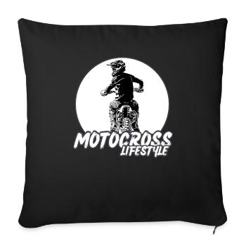 Motocross / Enduro / Freestyle mx / Dirtbike retro - Sofa pillowcase 17,3'' x 17,3'' (45 x 45 cm) - black - Front
