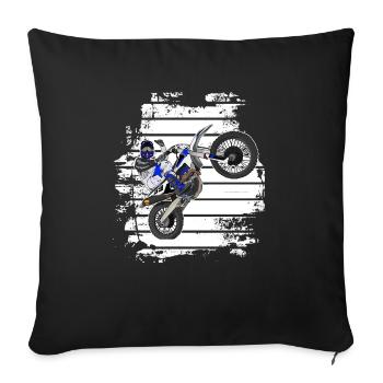 Motocross / Enduro / Freestyle mx / Dirtbike retro - Sofa pillowcase 17,3'' x 17,3'' (45 x 45 cm) - black - Front