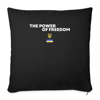 Le pouvoir de la liberté Trident Ukrainien - Housse de coussin décorative 45 x 45 cm - noir - Devant