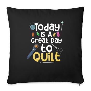 C’est un grand jour pour le cadeau de courtepointe - Housse de coussin décorative 45 x 45 cm - noir - Devant
