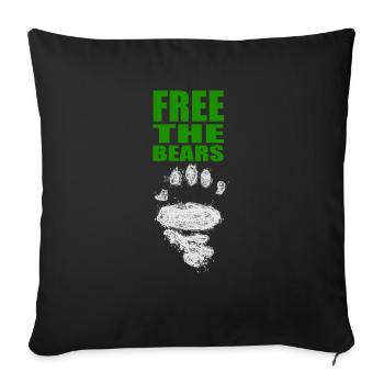 Free the Bears Panda Save Nature Wild Zoo Quote - Sofa pillowcase 17,3'' x 17,3'' (45 x 45 cm) - black - Front