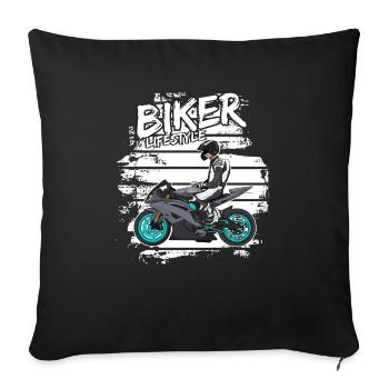 Motorcycle Lifestyle / Motorcycle / Motorcycle biker - Sofa pillowcase 17,3'' x 17,3'' (45 x 45 cm) - black - Front