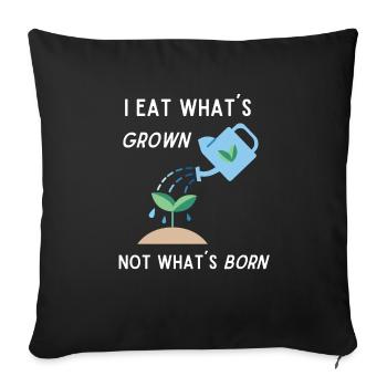Vegan Design mange ce qui a poussé - Housse de coussin décorative 45 x 45 cm - noir - Devant