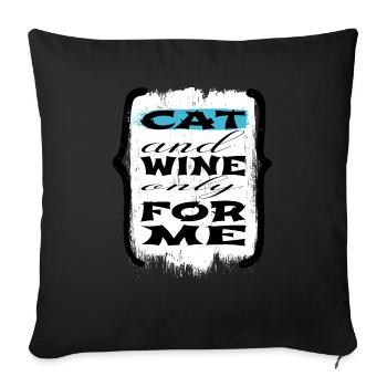 guenon avacato mignon chat collage tshirts animal chat - Housse de coussin décorative 45 x 45 cm - noir - Devant