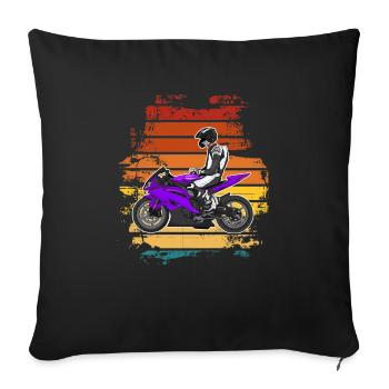 Motorcycle Lifestyle / Motorcycle / Motorcycle biker - Sofa pillowcase 17,3'' x 17,3'' (45 x 45 cm) - black - Front