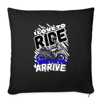 Motorcycle Lifestyle / Motorcycle / Motorcycles biker - Sofa pillowcase 17,3'' x 17,3'' (45 x 45 cm) - black - Front